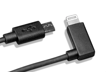 Picture of USB Micro B Cable for Lightning 3000mm --- Connects the Lightning port on an iPad (10.2 iPad) to the USB Micro B port on a Redpark Gigabit Ethernet Adapter.  This cable will not work with other USB devices.